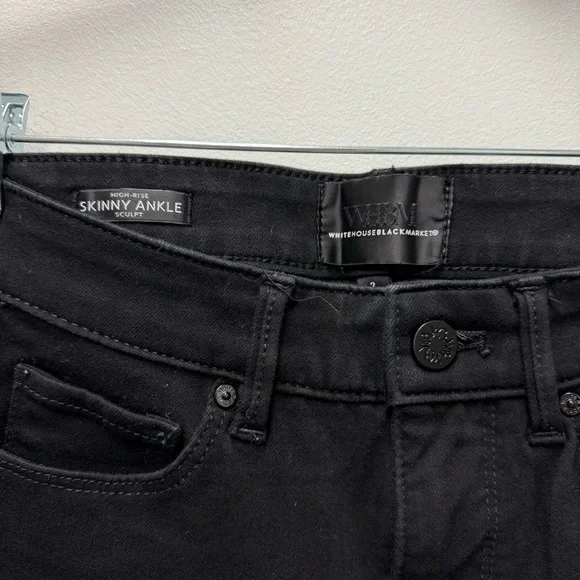 White House Black Market High Rise Sculpt Skinny Ankle Jean, Black | Size 2 / 26 - Picture 6 of 7